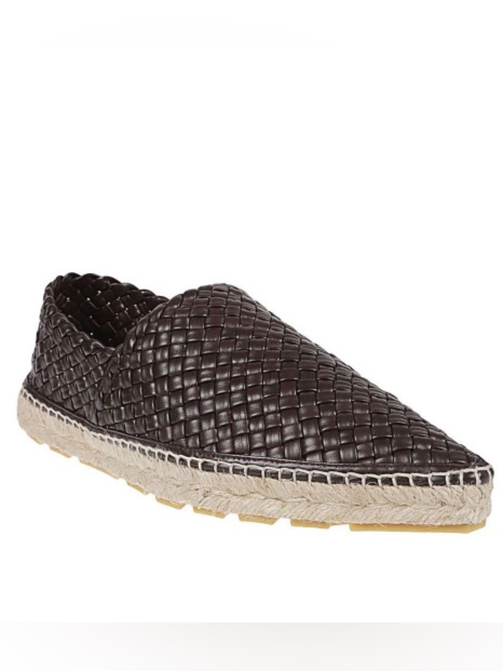 Bottega Veneta Woven Leather Slip-On Espadrille - Dark Brown